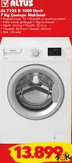ALTUS AL 7103 D 1000 DEVİR 7 KG ÇAMAŞIR MAKİNESİ